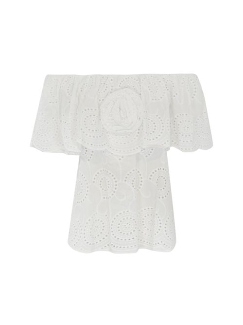 Top sangallo in cotone NO SECRETS | 251NS094COCCO